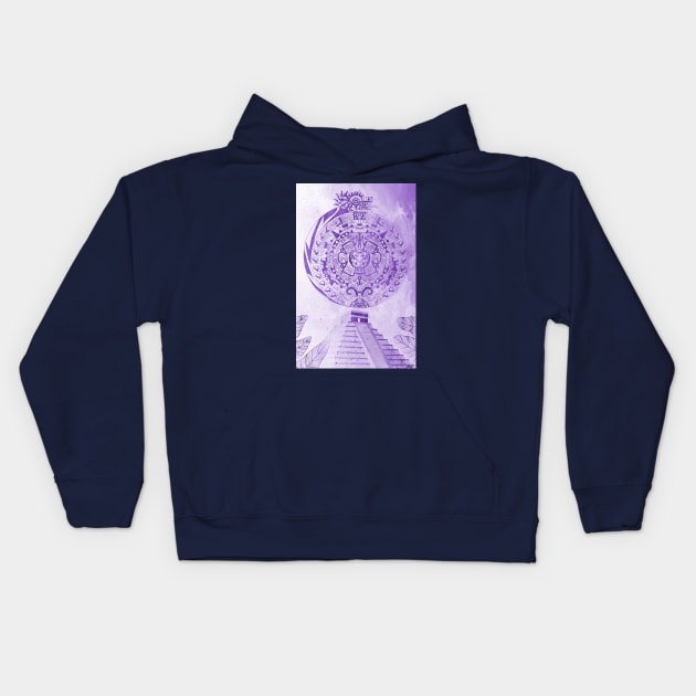 mexican pyramids in teotihuacan dragon aztec calendar Kids Hoodie by jorge_lebeau